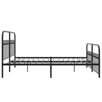 vidaXL Metal Bed Frame without Mattress with Footboard Black 183x203cm