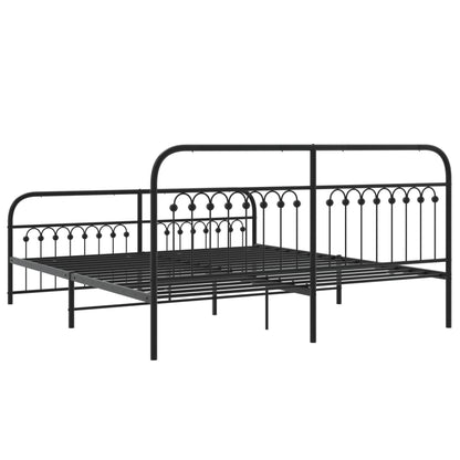 vidaXL Metal Bed Frame without Mattress with Footboard Black 183x203cm