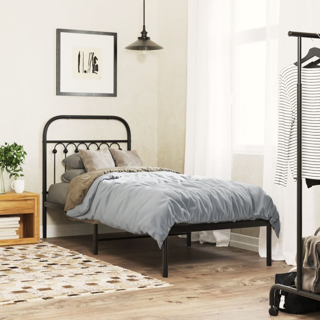 vidaXL Metal Replace Headboard Black 75 cm