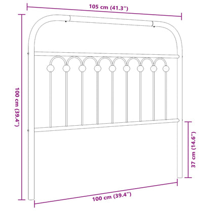 vidaXL Metal Replace Headboard Black 100 cm