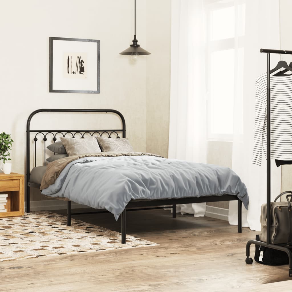 vidaXL Metal Replace Headboard Black 107 cm