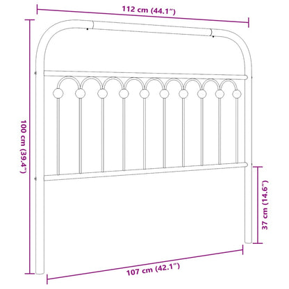 vidaXL Metal Replace Headboard Black 107 cm
