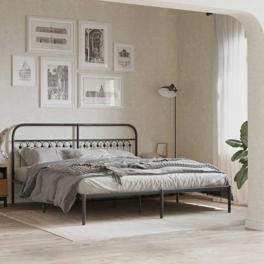vidaXL Metal Replace Headboard Black 180 cm