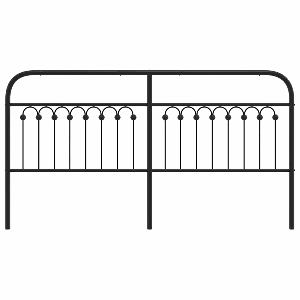 vidaXL Metal Replace Headboard Black 180 cm