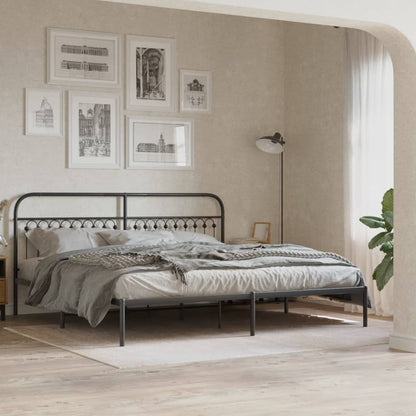 vidaXL Metal Replace Headboard Black 193 cm