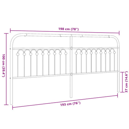 vidaXL Metal Replace Headboard Black 193 cm