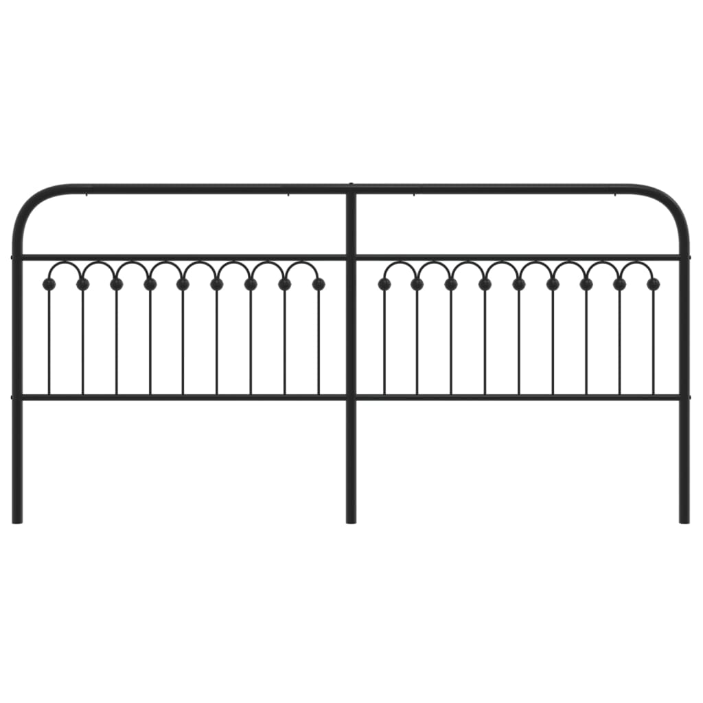 vidaXL Metal Replace Headboard Black 200 cm