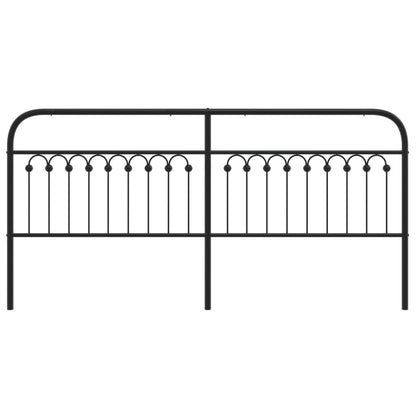 vidaXL Metal Replace Headboard Black 200 cm