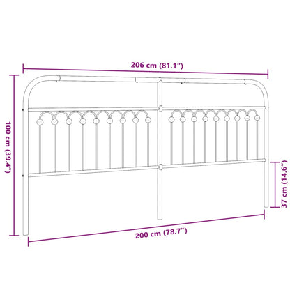 vidaXL Metal Replace Headboard Black 200 cm