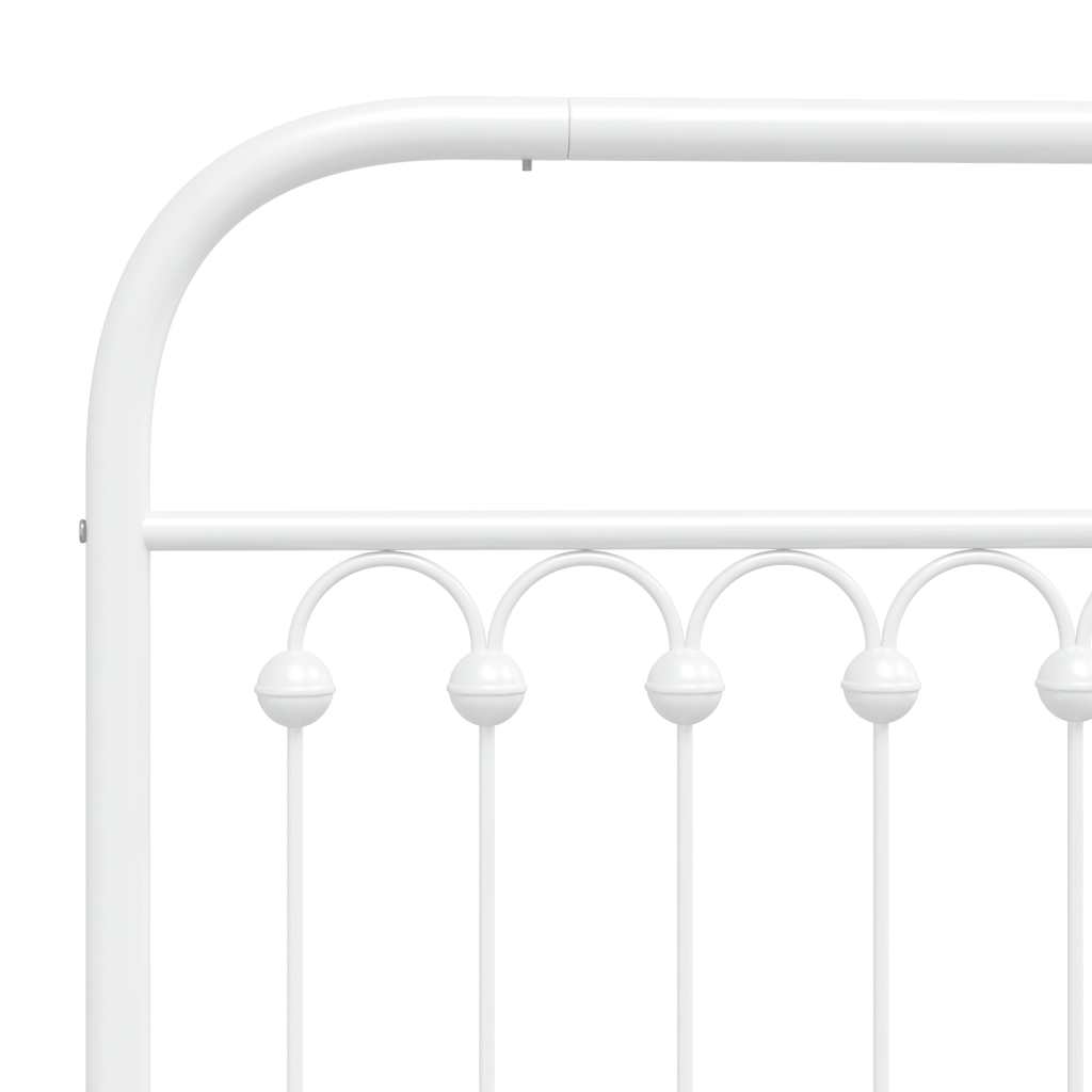 vidaXL Metal Bed Frame without Mattress with Headboard White 75x190cm