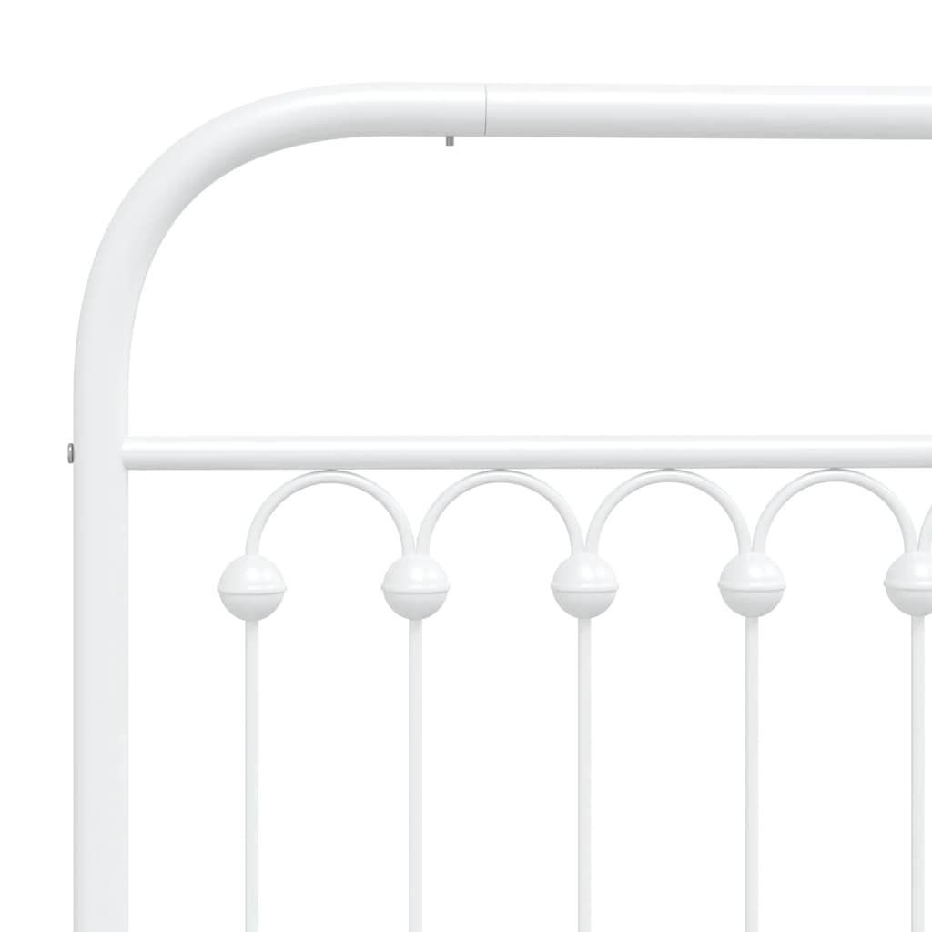 vidaXL Metal Bed Frame without Mattress with Headboard White 107x203cm