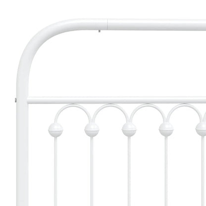 vidaXL Metal Bed Frame without Mattress with Headboard White 107x203cm