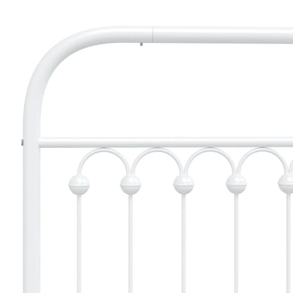 vidaXL Metal Bed Frame without Mattress with Headboard White 120x200cm