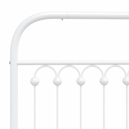 vidaXL Metal Bed Frame without Mattress with Headboard White 140x190cm