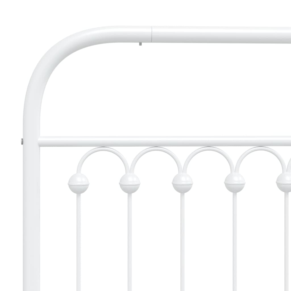 vidaXL Metal Bed Frame without Mattress with Headboard White 193x203cm