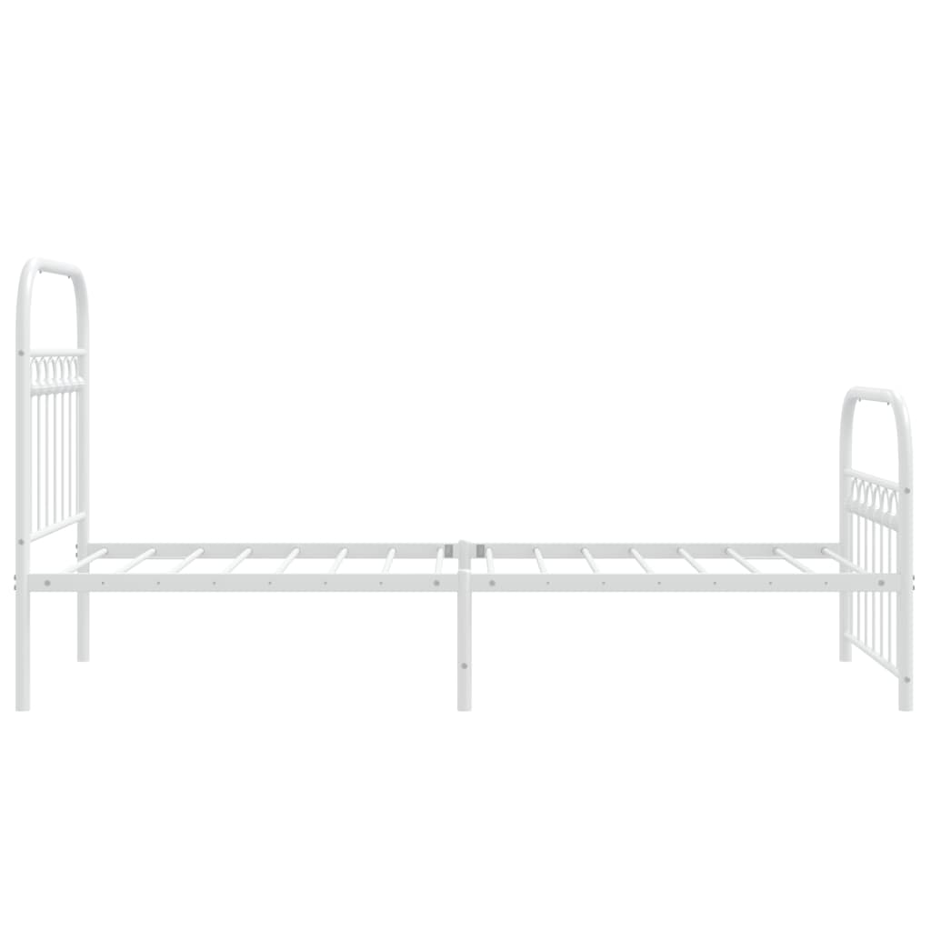 vidaXL Metal Bed Frame without Mattress with Footboard White 80x200cm