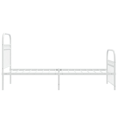 vidaXL Metal Bed Frame without Mattress with Footboard White 80x200cm