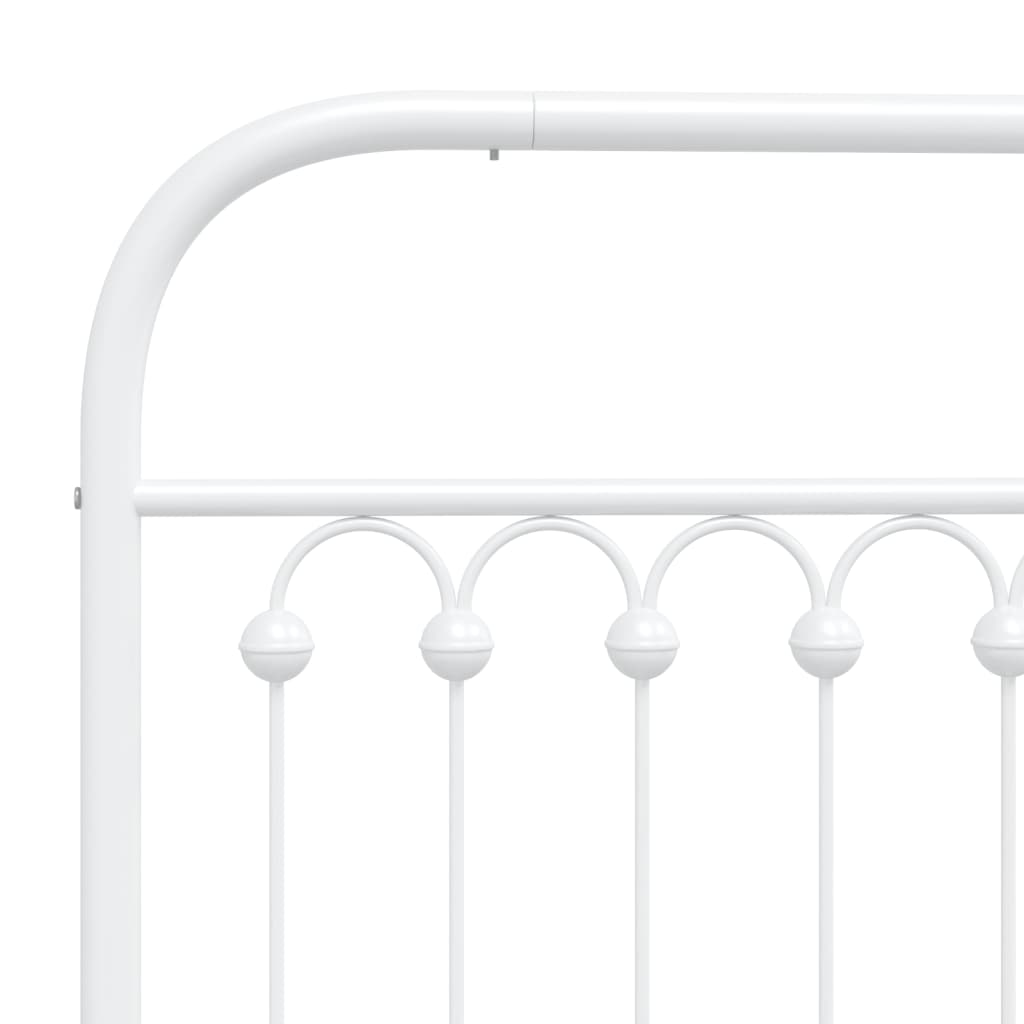 vidaXL Metal Bed Frame without Mattress with Footboard White 120x190cm