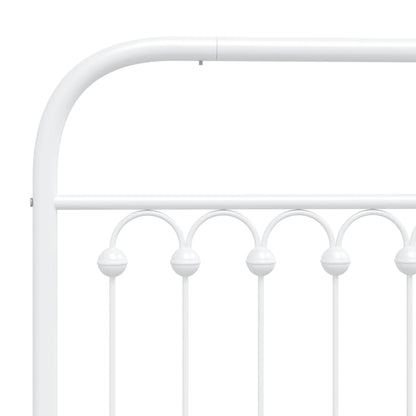 vidaXL Metal Bed Frame without Mattress with Footboard White 140x200cm