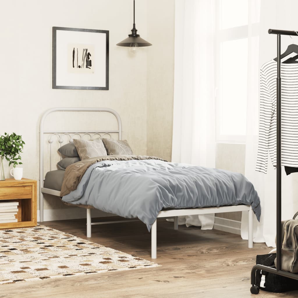 vidaXL Metal Replace Headboard White 75 cm