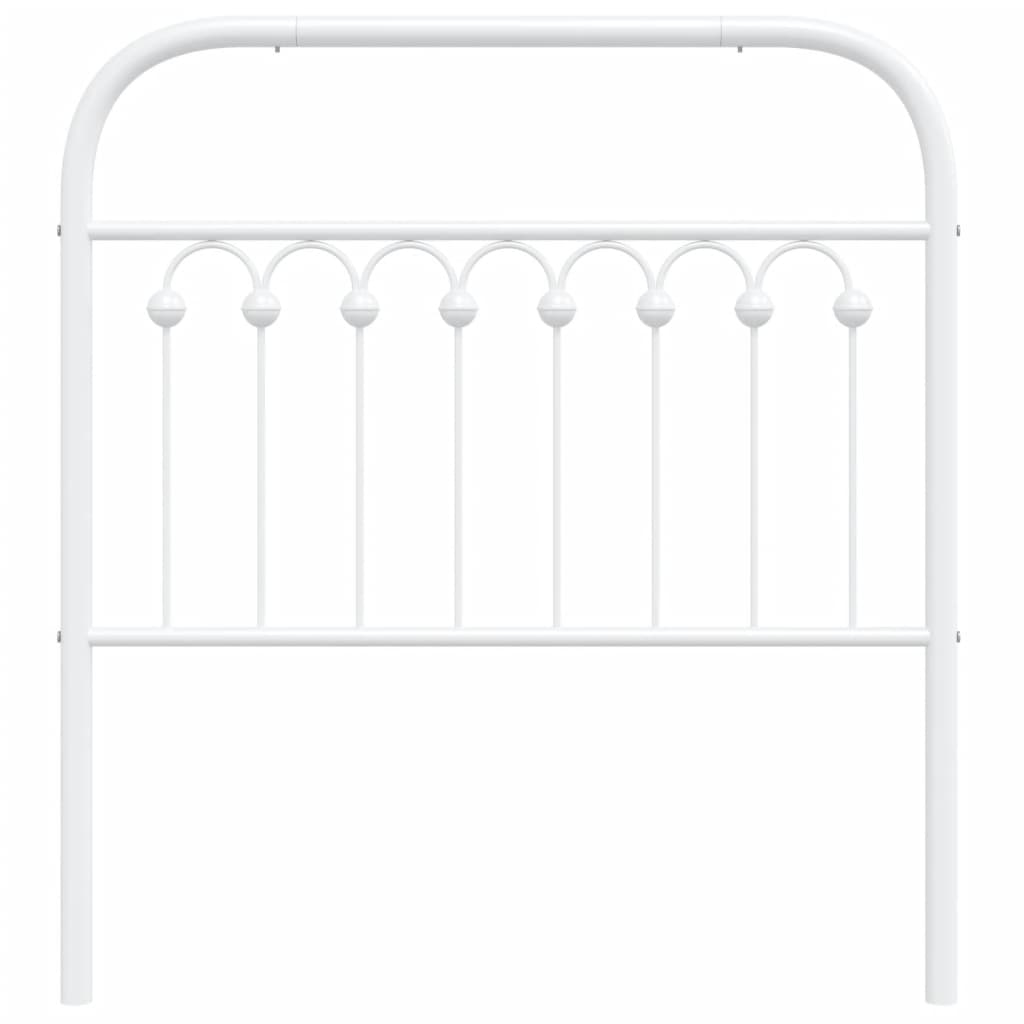 vidaXL Metal Replace Headboard White 90 cm