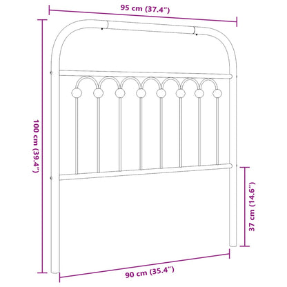 vidaXL Metal Replace Headboard White 90 cm