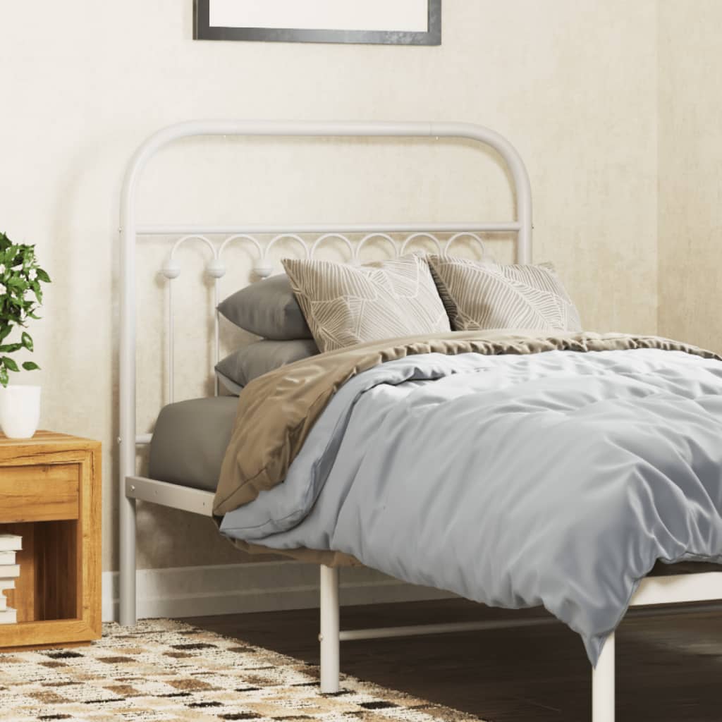 vidaXL Metal Replace Headboard White 90 cm