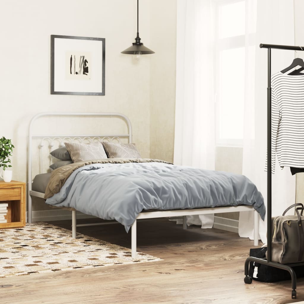 vidaXL Metal Replace Headboard White 100 cm