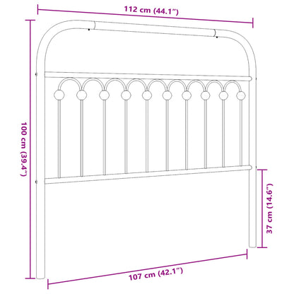 vidaXL Metal Replace Headboard White 107 cm