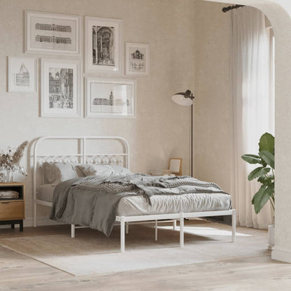 vidaXL Metal Replace Headboard White 120 cm