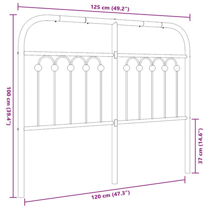vidaXL Metal Replace Headboard White 120 cm