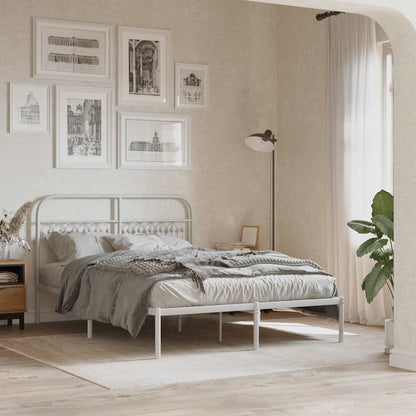 vidaXL Metal Replace Headboard White 135 cm