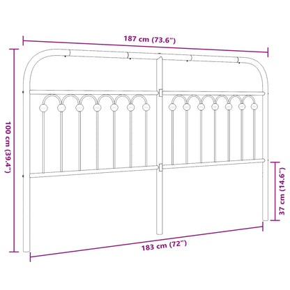 vidaXL Metal Replace Headboard White 180 cm