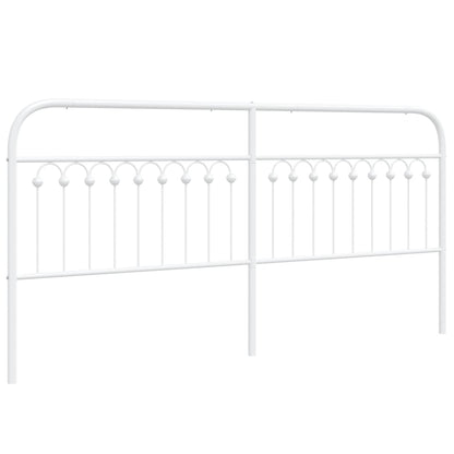 vidaXL Metal Replace Headboard White 200 cm