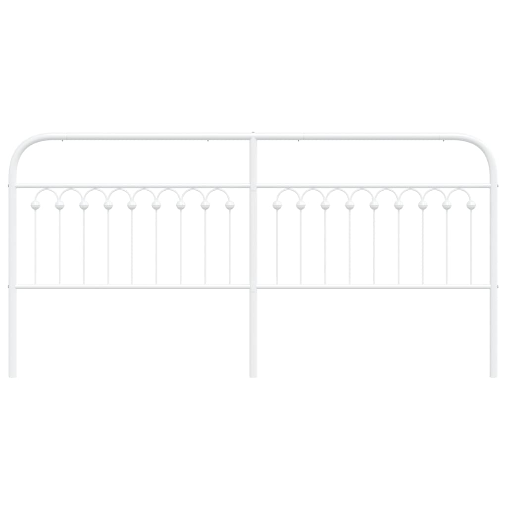 vidaXL Metal Replace Headboard White 200 cm