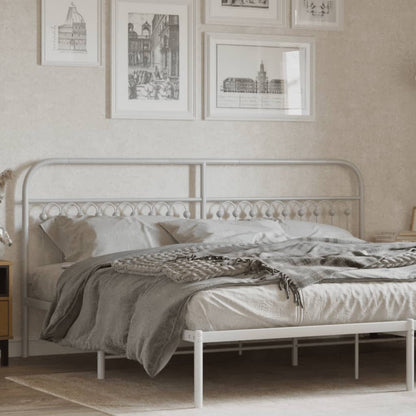 vidaXL Metal Replace Headboard White 200 cm