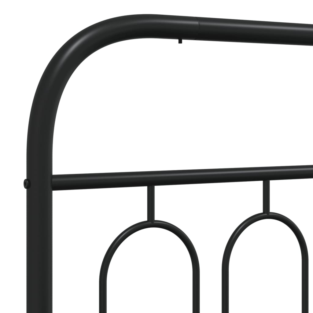 vidaXL Metal Bed Frame without Mattress with Headboard Black 120x190cm