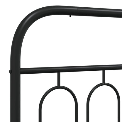 vidaXL Metal Bed Frame without Mattress with Headboard Black 120x190cm
