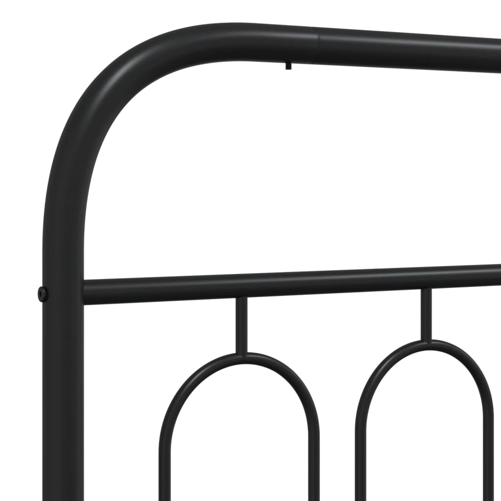 vidaXL Metal Bed Frame without Mattress with Footboard Black 75x190cm