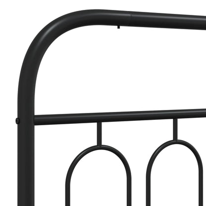 vidaXL Metal Bed Frame without Mattress with Footboard Black 75x190cm