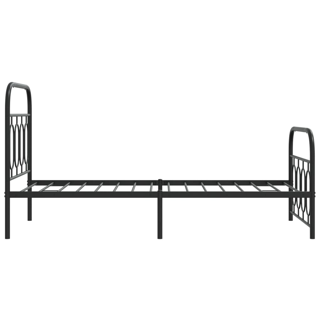 vidaXL Metal Bed Frame without Mattress with Footboard Black 80x200cm