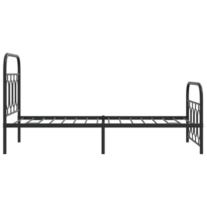 vidaXL Metal Bed Frame without Mattress with Footboard Black 80x200cm