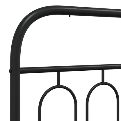vidaXL Metal Bed Frame without Mattress with Footboard Black 100x190cm