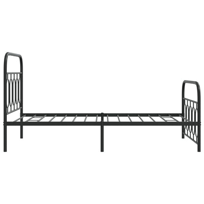 vidaXL Metal Bed Frame without Mattress with Footboard Black 107x203cm