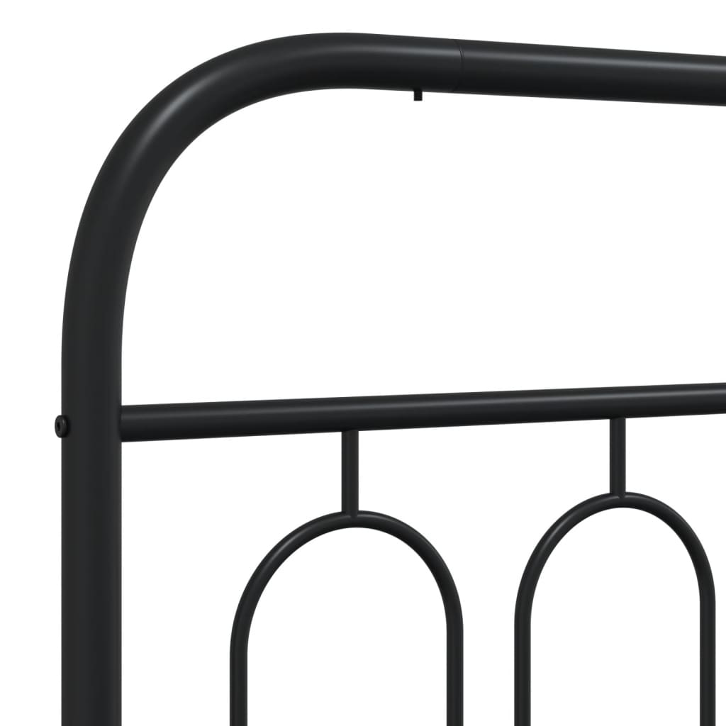 vidaXL Metal Bed Frame without Mattress with Footboard Black 135x190cm