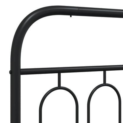 vidaXL Metal Bed Frame without Mattress with Footboard Black 135x190cm