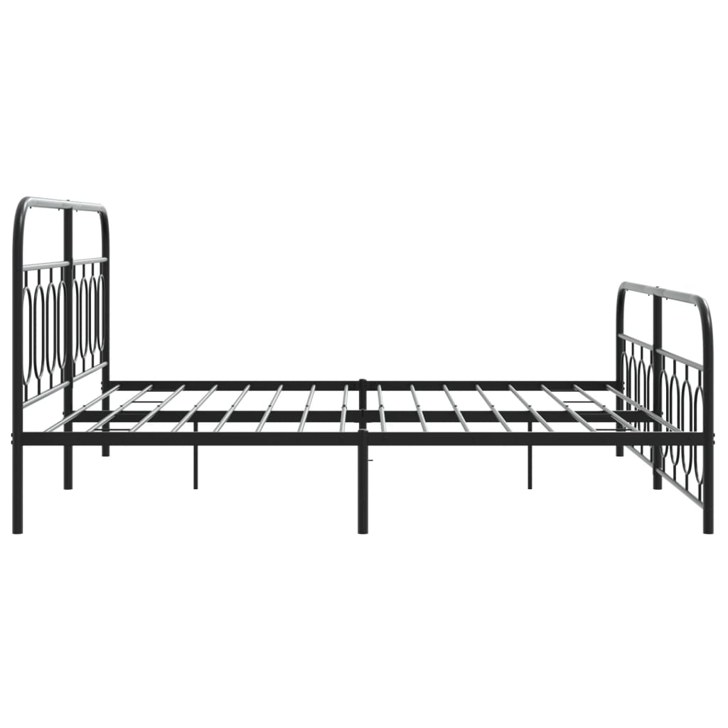 vidaXL Metal Bed Frame without Mattress with Footboard Black 183x213cm