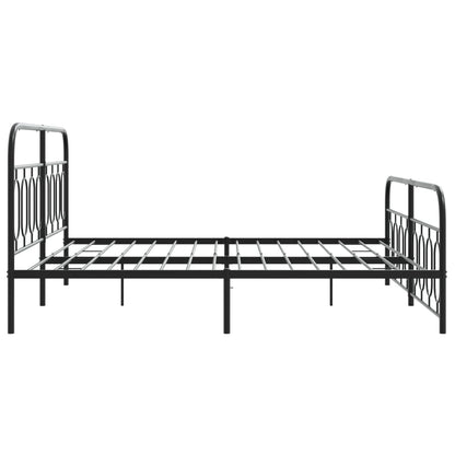 vidaXL Metal Bed Frame without Mattress with Footboard Black 183x213cm