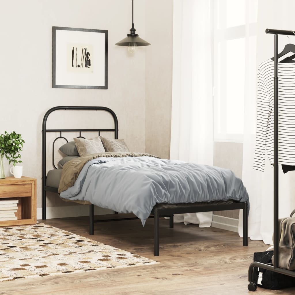 vidaXL Metal Replace Headboard Black 75 cm
