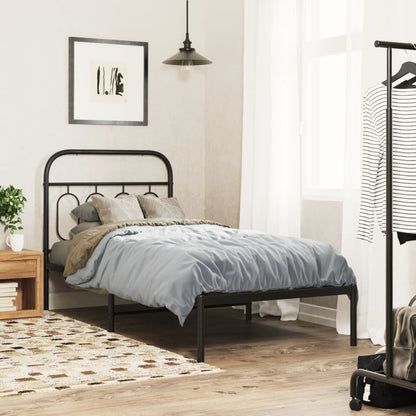 vidaXL Metal Replace Headboard Black 90 cm